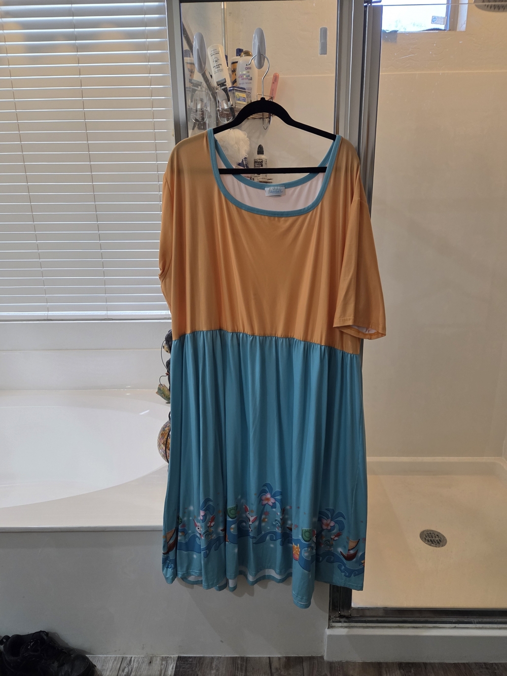Disney Moana Two-Tone Peach and Aqua Women's Dress
